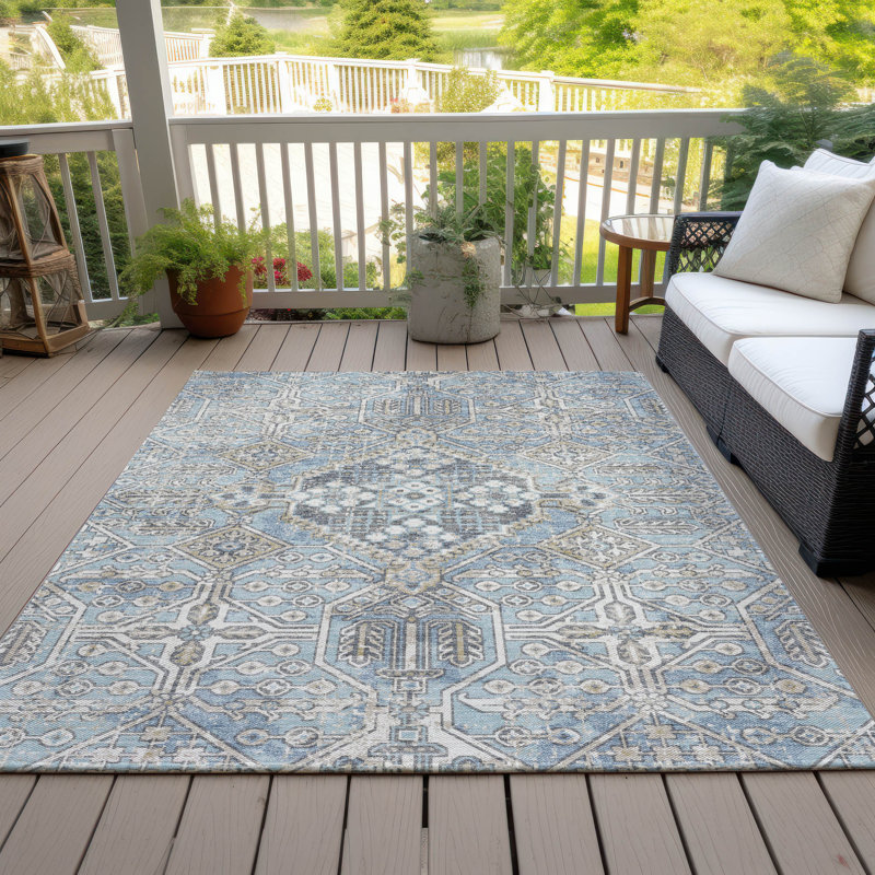 Machine Washable Indoor/Outdoor Huseby ACN2197 Global Rug, Rectangle 2'6" x 3'10"