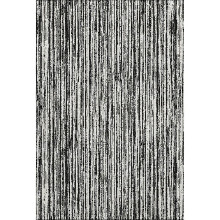 Premium Machine Washable Prisco Black Rug