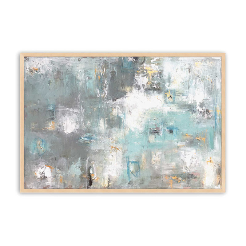 Turquoise Memories Print, Raw Maple, 12" H x 15" W
