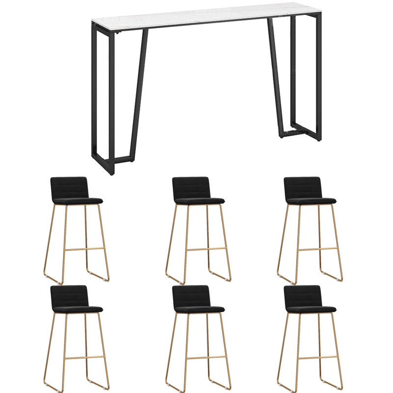 Tabourets et tables de luxe et luxueux, Blanc/Noir, Noir, H 41,3 po x L 86,6 po x l 15,7 po