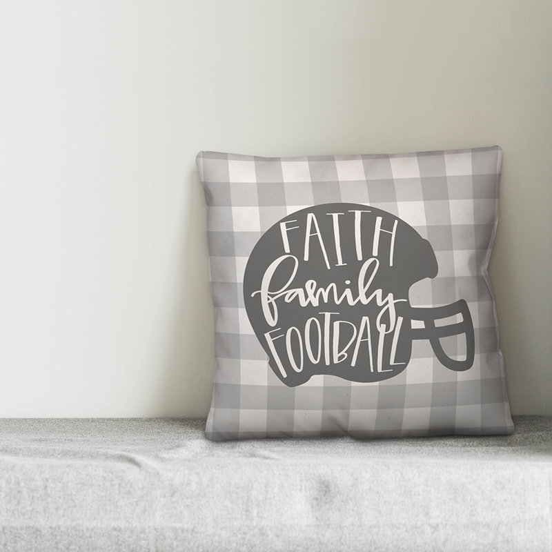  Housse et insert de coussin carré Faith Family Football