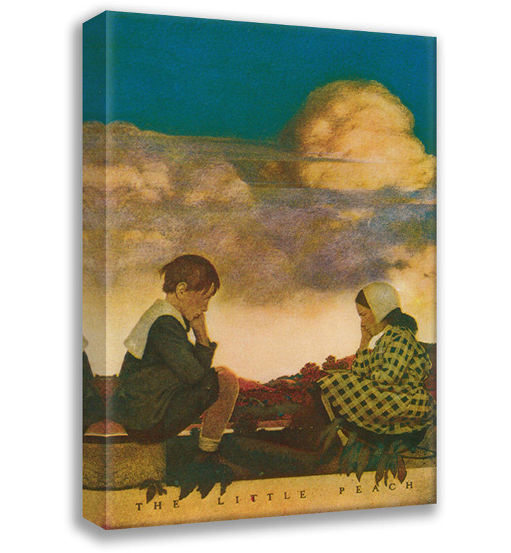 «The Little Peach» par Maxfield Parrish, toile tendue avec châssis, H 48 po x l 33 po