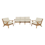 Hatteras Solid Wood 5 - Person 3 Piece Teak Sofa Seating Group with Cushions