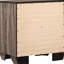 Table de chevet à 2 tiroirs au fini taupe délavé, structure rectangulaire, structure, tiroirs doubles pour le rangement dans la chambre à coucher, 27 pouces de hauteur et 23,5 de largeur avec couleur, fabrication, chambre spacieuse, profondeur de 16,5 po