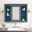 Armoire à pharmacie de 35 po x 28 po, armoire de rangement murale pour salle de bain, armoire de salle de bain moderne avec miroir, armoire à miroir avec 6 tablettes ouvertes (meuble-lavabo non inclus)