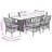  Garden Dining Set Black, Cream