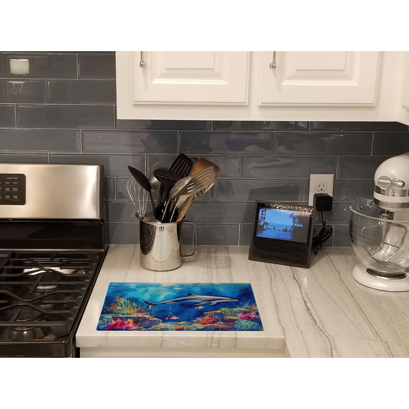 Dolphin Glass Cutting Board Large