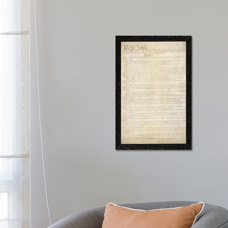 The Constitution Document - Print on Canvas, 66.04 cm H x 45.72 cm W, Black Floater Framed