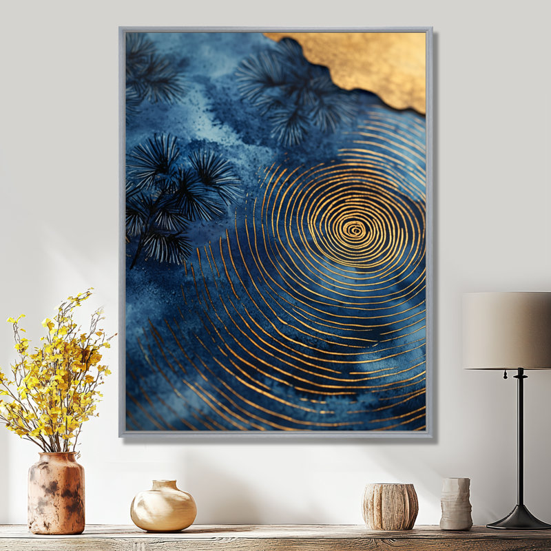 «Goulder Mysteries Of Aqua Wood Slice I», reproduction d'art sur toile, H 44 po x l 34 po, Argent argent