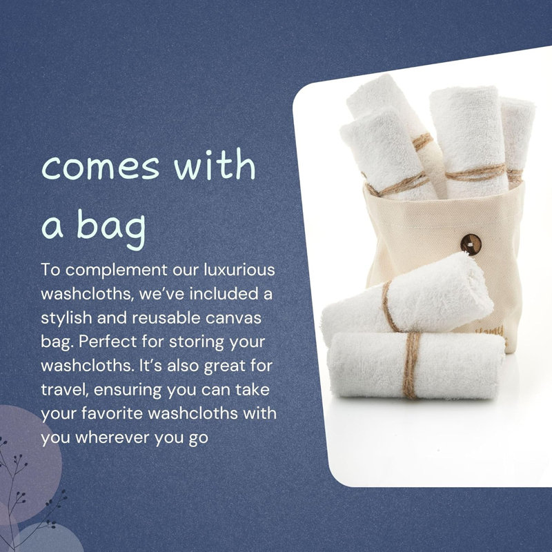 Homy Textiles Rayon From Bamboo Baby Washcloths – Ultra-soft, Eco-friendly (6-pack)