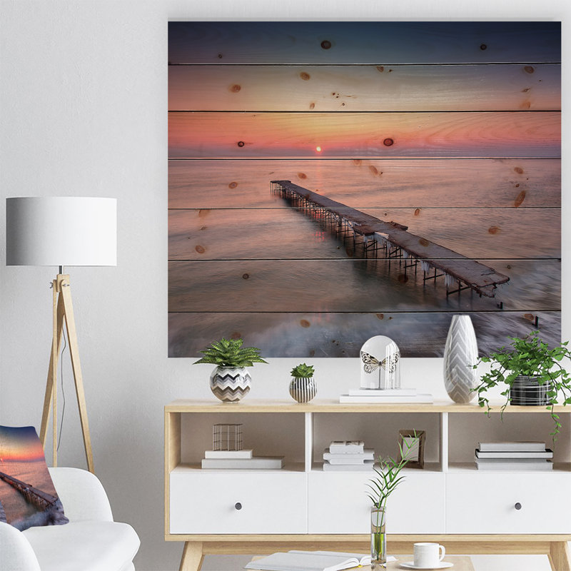 « long exposition sea and shore », impression, H 20 po x l 20 po x P 1 po, Métal
