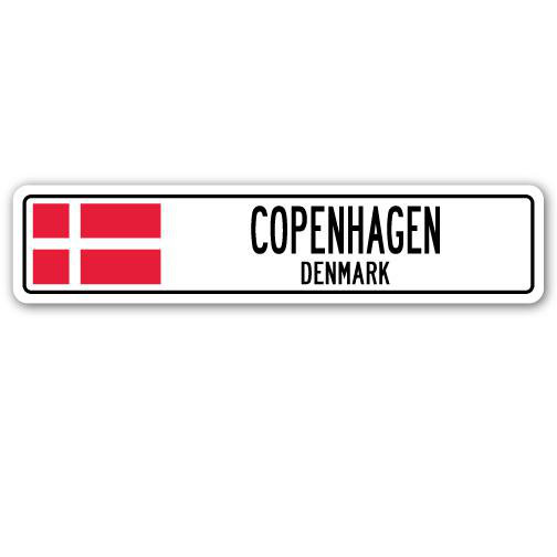 Trinx Abingdon Copenhagen, Denmark Flag Aluminum Street Sign | Wayfair