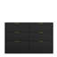 Grande commode minimaliste noire à panneaux de rangement pour chambre à coucher et espaces de vie