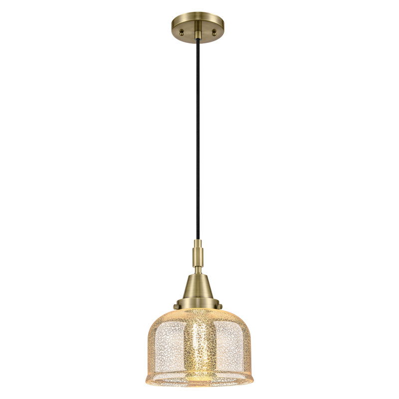 Downtown Urban - Caden Almitra - 1 Light Cord Hung Mini Pendant - Shade, Silver Plated Mercury, 131.88" H x 8" W x 8" D