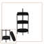 Étagère de rangement à 3 niveaux en rotin tissé et métal avec tablettes ovales / panier pour le salon, la chambre à coucher-1183485826