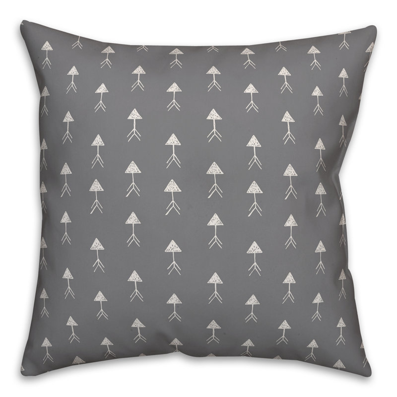 Polka Dots Reversible Throw Pillow, 20" x 20", Gray/White Geometric 6