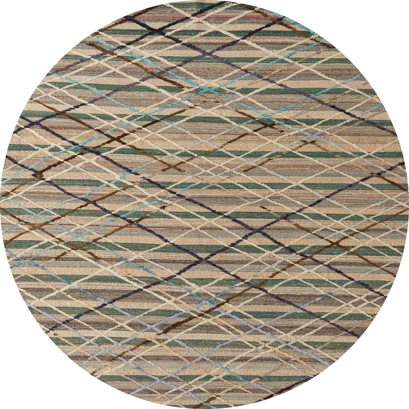 Abstract Indoor Rug, Round 7'