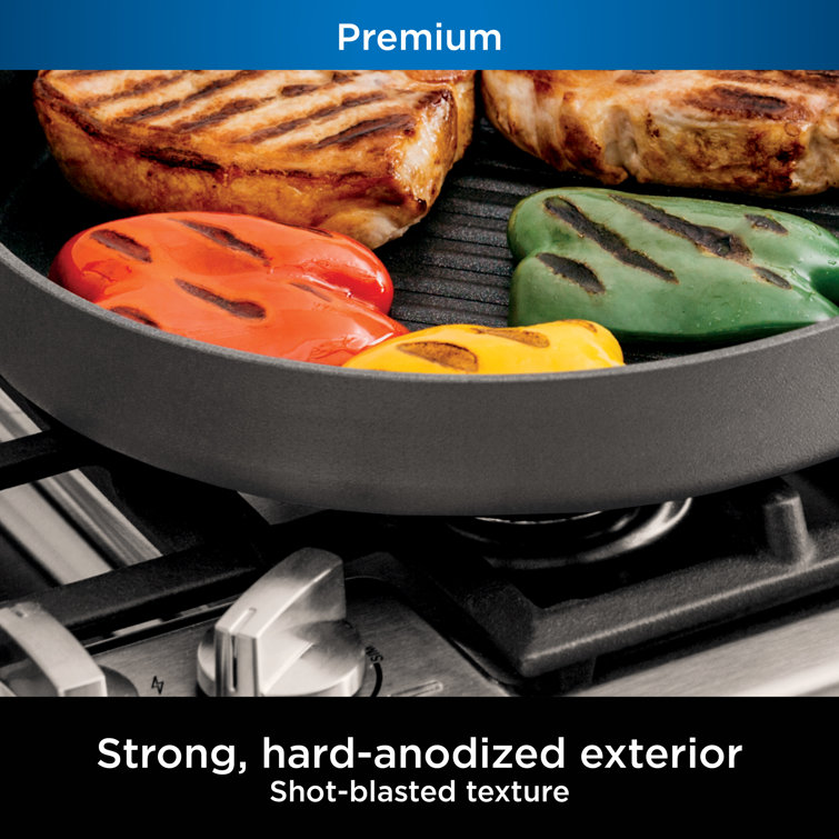 Ninja C30630 Foodi NeverStick Premium 12-Inch Round Griddle Pan,  Hard-Anodized, Nonstick, Durable & Oven Safe to 500°F, Slate Grey