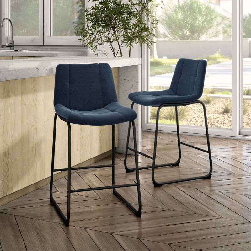 Bexhill Chenille Counter Height Chair, Blue