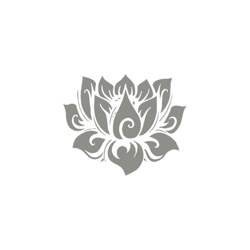 Décalcomanie murale yoga lotus, Gris argenté