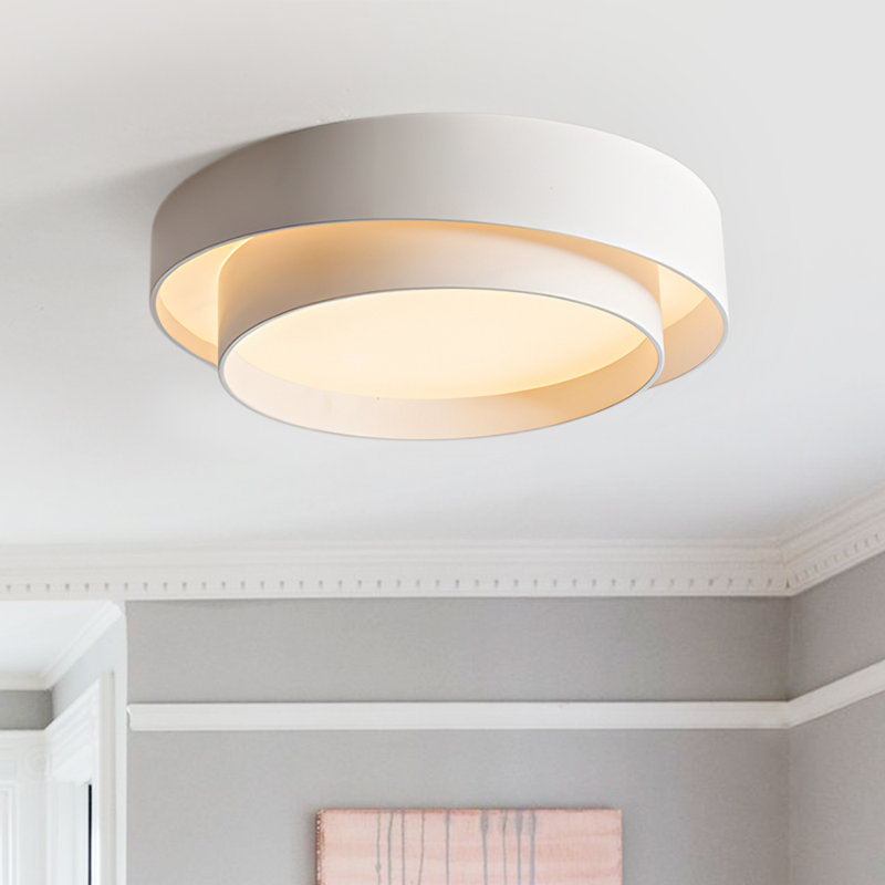 Cadisha 1-Light 40cm Minimalism Acrylic LED Flush Mount Ceiling Light, White, 3000K