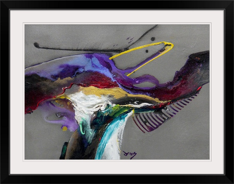 «Gesture X III» par Frioucheburg, impression, H 25 po x l 32 po x P 1 po, Cadre noir