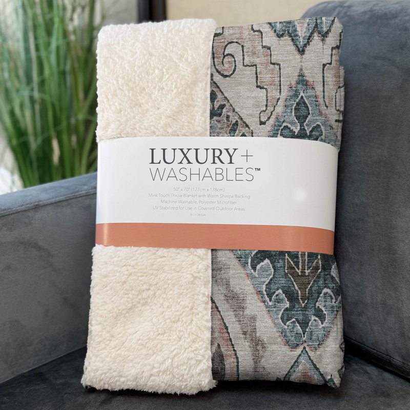 Jeté marocain Addison Sherpa ASB775 lavable à la machine, Beige