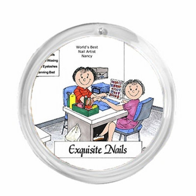 Personalized  Round Christmas Ornament  Manicurist Nail Salon  Female