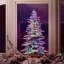 6.5-Ft. Flocked Mountain Pine Christmas Tree with Multi-Color LED String Lighting