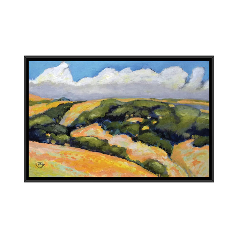 « clouds on summer hills », reproduction sur toile, H 18 po x l 26 po x P 1,5 po, Toile avec cadre noir