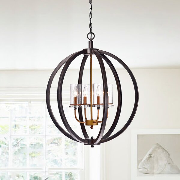 Gracie Oaks Hanrahan 4 - Light Dimmable Globe Chandelier & Reviews ...