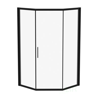 42 Inch Wide X 76 Inch High Diamond-Shaped Corner Shower Door With 8Mm Tempered Glass And Inward-Slide Design For Compact Bathrooms, Shower Door