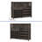 47” Rustic Brown Wine Bar Cabinet with Charging Station