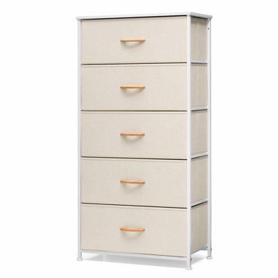 Pinnix 5 Drawer 23.2" W Lingerie Chest, Beige
