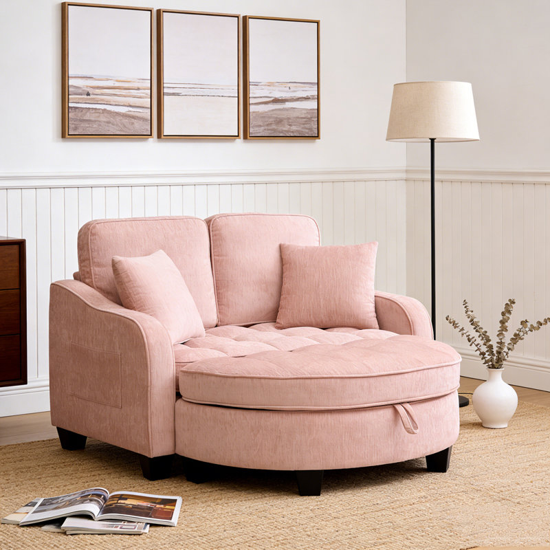 Two-seater sofa with 2 pillows, Pink