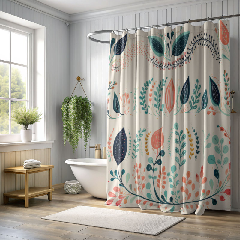Rideau de douche Delicate Garden - Premium, H 74 po x l 71 po