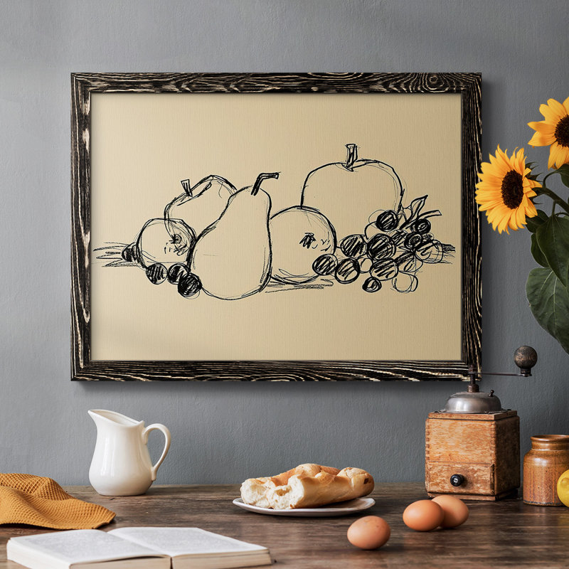 Graphite Fruit II-2778438, reproduction d'art sur toile, Noir, H 22 po x l 32 po x P 1,5 po