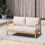 Canapé en bois d'acacia avec coussin résistant à l'eau, teck et beige