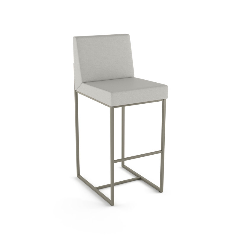 Tabouret de bar et de comptoir Gundolf, Gris clair, Tabouret de comptoir (hauteur de siège de 27 po), Or