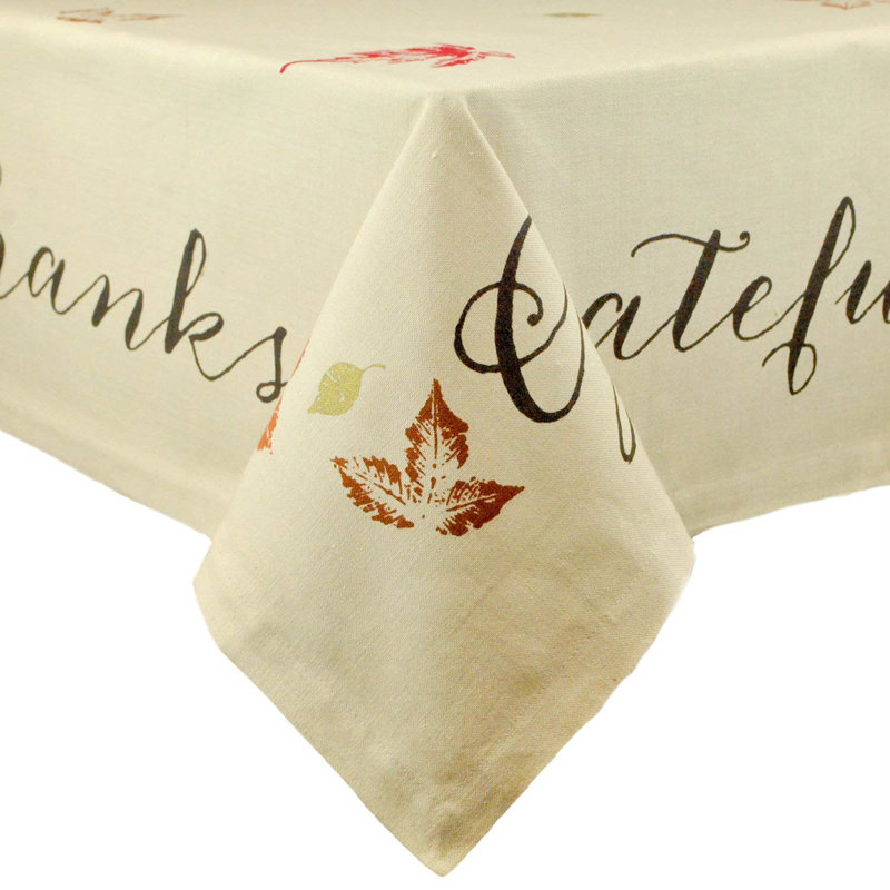 Farrah Floral 100% Cotton Thanksgiving Tablecloth, 120" L x 60" W