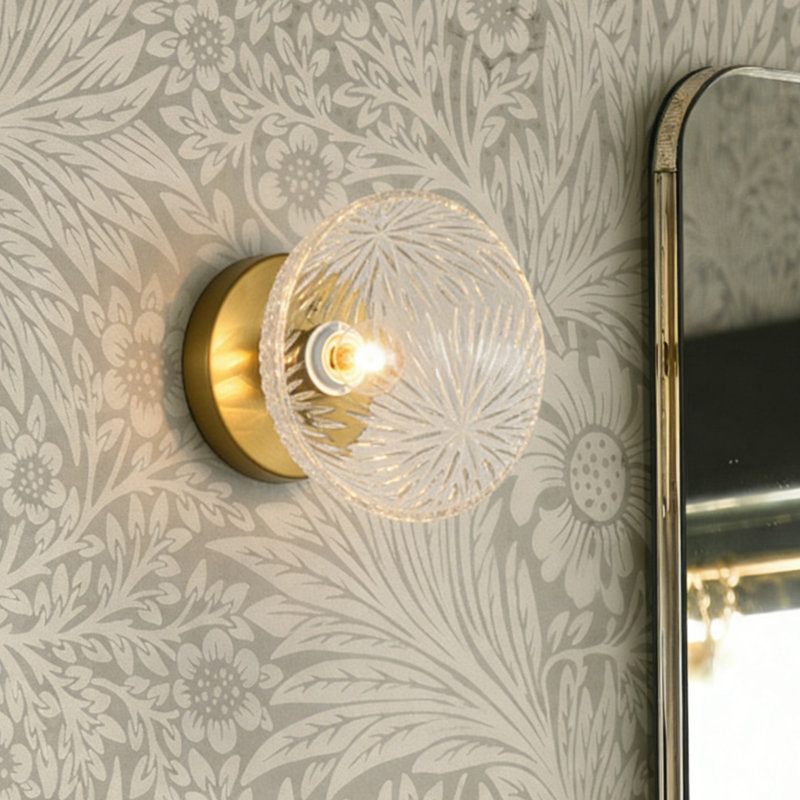 Applique murale en verre à 1 lumière Adalat, Transparent
