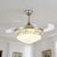 Ventilateur de plafond moderne en cristal de 42 po avec lumière DEL et télécommande, 3 vitesses, changement de 3 couleurs, minuterie