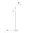 Marcel Contemporary/Glam Floor Lamp In White Marble And Nickel Metal With Clear And Frosted Glass Shade