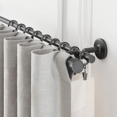 Cambria® Designer Series, Premium 1-1/8 in Larger Dia with 5/8 in back rod, Non-Adjustable Double Curtain Rod, Designer Brackets