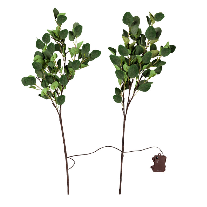 Branche d'eucalyptus éclairé avec 32 lumières DEL