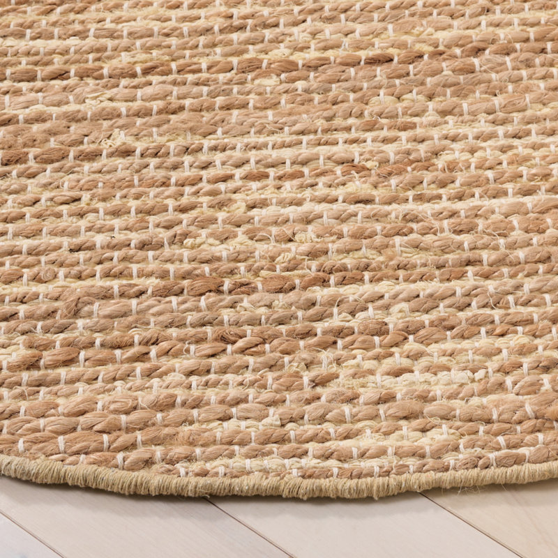 Cape Cod 236 Hand Woven Jute; Cotton No Pattern Rug, Round 6'