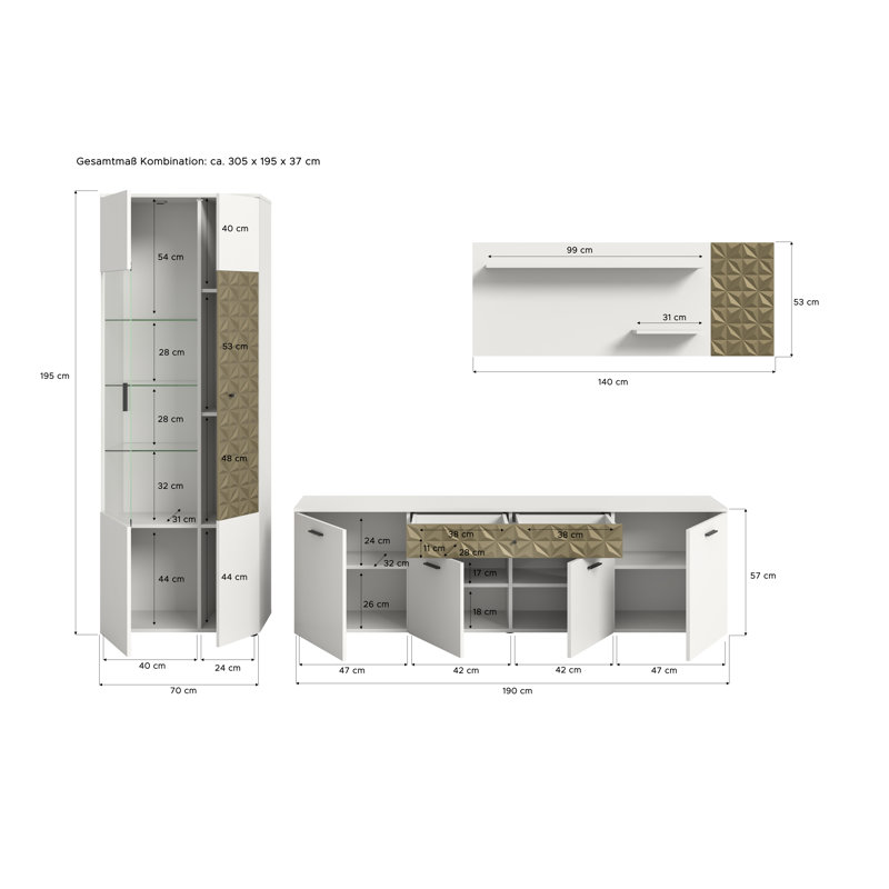 Prisma Unfinished Entertainment Centre for TVs up to 60"