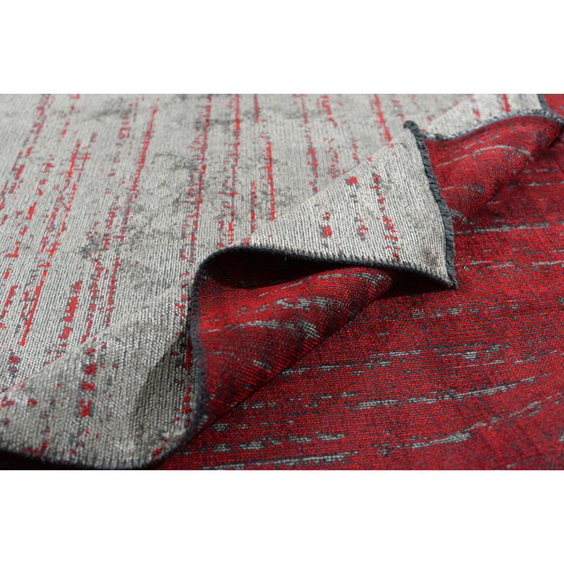 Rapture Striped Area Rug in Gray/Red, Rectangle 7'10" x 9'10"