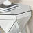 Drum Style Coffee Table With Mirror Crystal Inlay, Polygonal Silver Decorative Table