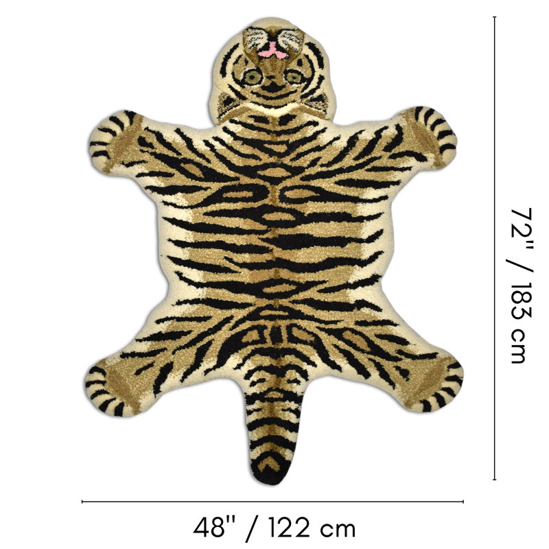 Allardt Wool Animal Print Indoor Rug, Novelty 4' x 6'
